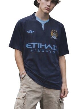 Manchester City Umbro Jersey
Etihad Soccer Shirt Navy Y2K
Blokecore Size Small